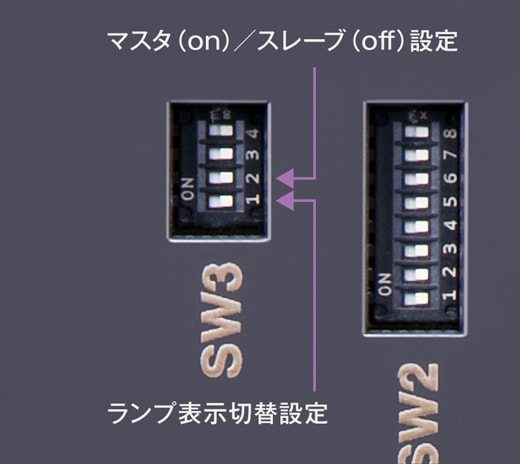 本体側面のスイッチ