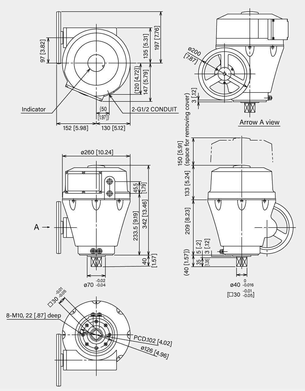 External dimensions (unit: mm [inch])