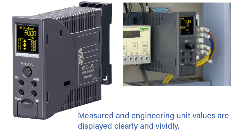 Measured and engineering unit values are displayed clearly and vividly.