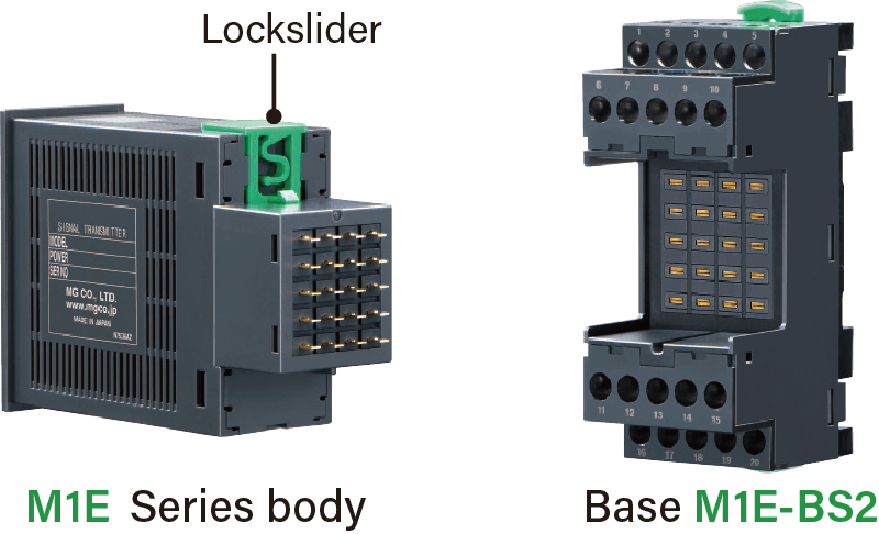 Space-saving, plug-in base mounted