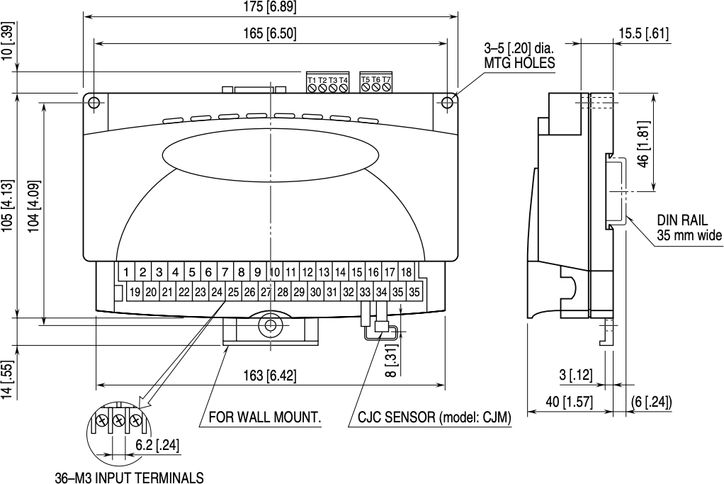 Dimensions unit: mm (inch)