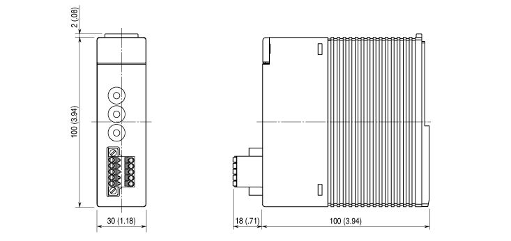 Dimensions unit: mm (inch)