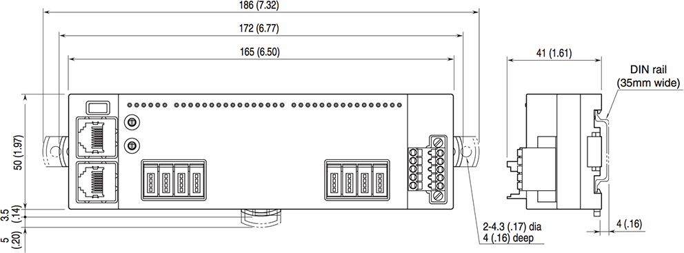 Dimensions unit: mm (inch)