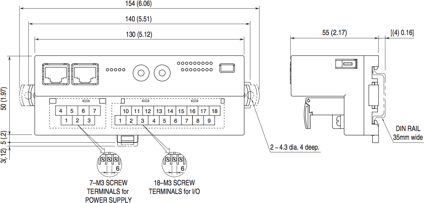 Dimensions unit: mm (inch)