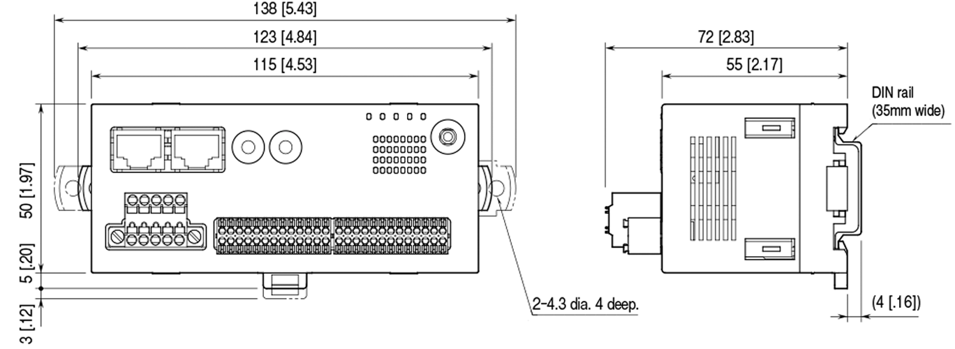 Dimensions unit: mm (inch)