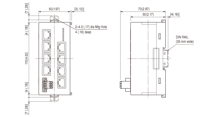 Dimensions unit: mm (inch)