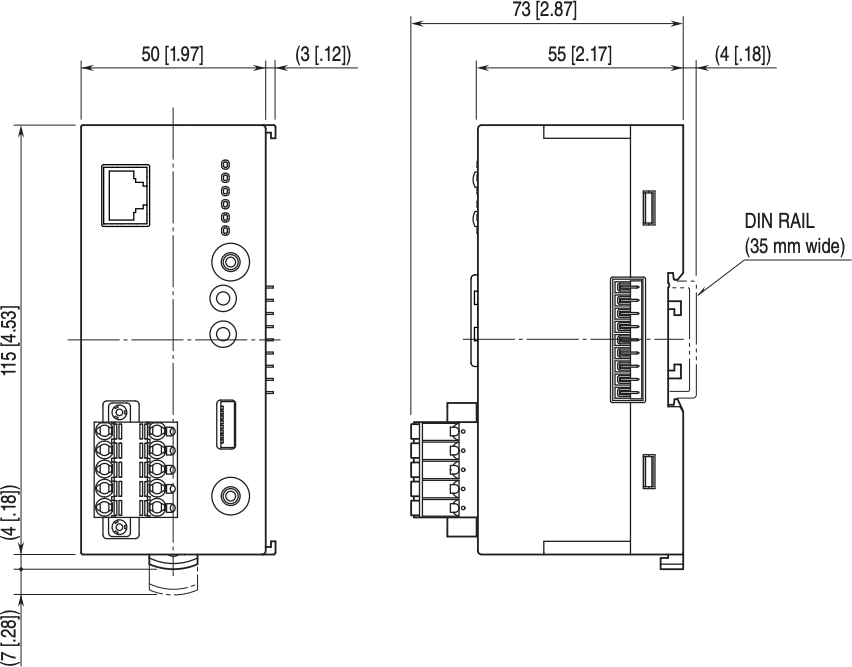 Dimensions unit: mm (inch)