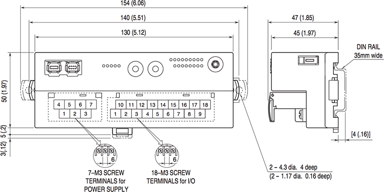 Dimensions unit: mm (inch)