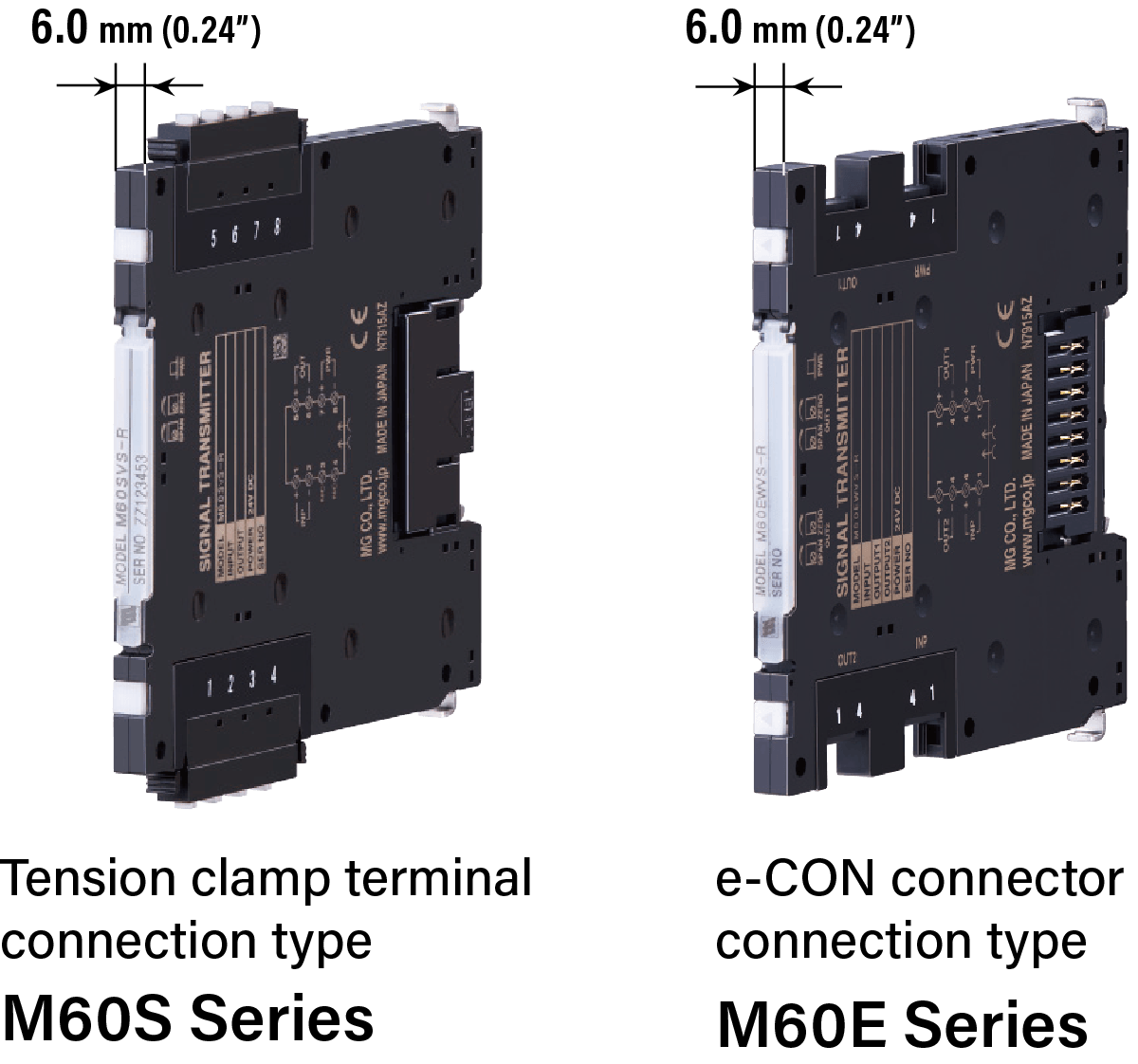 Two series are available with different types of terminals.