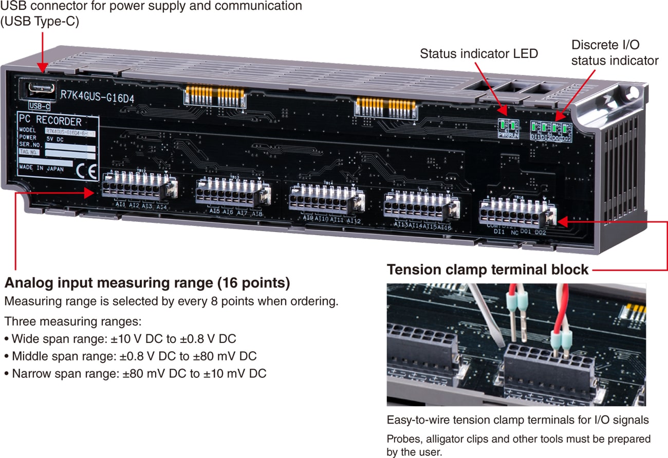 No External Power Supply Needed! Paperless Recorder that is as easy to use as a digital multimeter