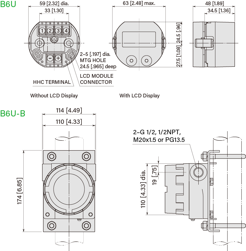 EXTERNAL DIMENSIONS unit: mm [inch]