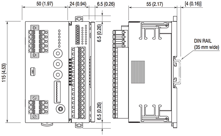 BA8BM-DAC8 DIMENSIONS