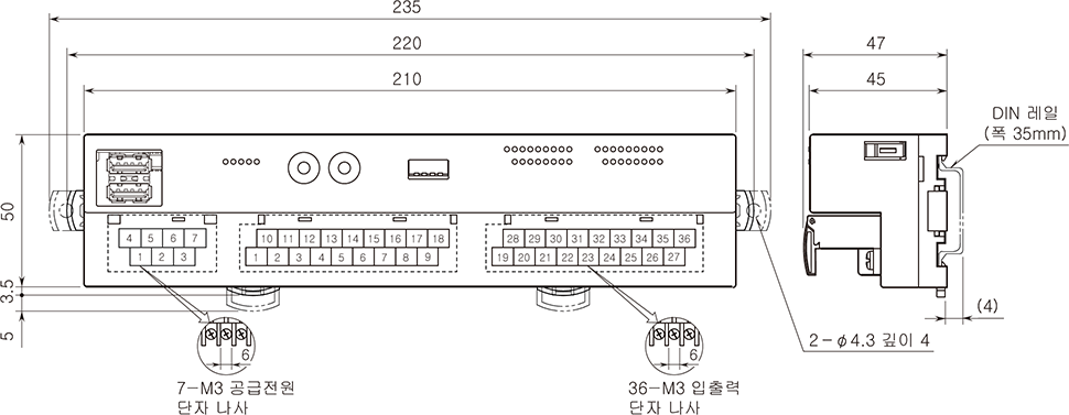 R7K4FML 설치 치수도