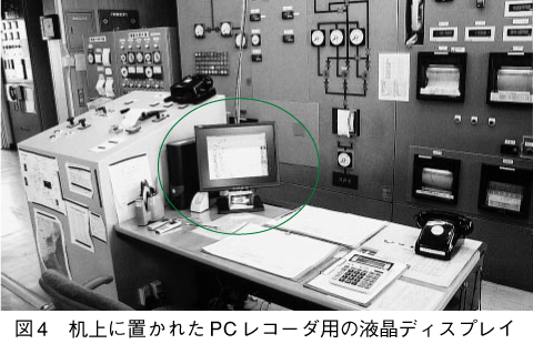 図4　机上に置かれたPCレコーダ用の液晶ディスプレイ