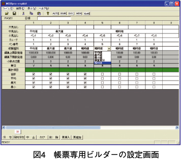 図4　帳票専用ビルダーの設定画面