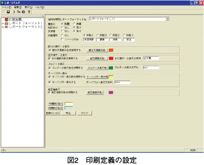 図2　印刷定義の設定