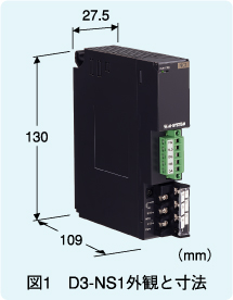 図1　D3-NS1の外観と寸法