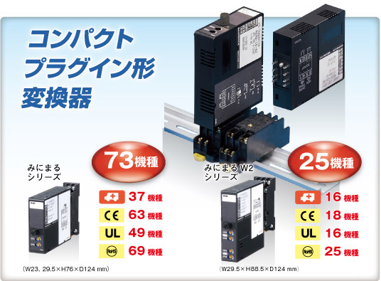 コンパクトプラグイン形変換器　みにまるシリーズ／みにまるW2シリーズ