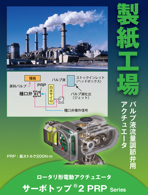 製紙工場 　パルプ液流量調節弁用アクチュエータ