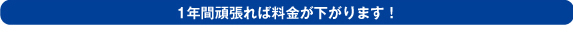 1年間頑張れば料金が下がります！