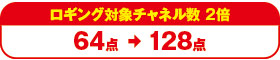 ロギング対象チャネル数 2倍 64点→128点
