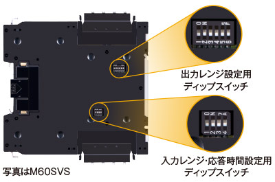 ディップスイッチで仕様を選択・設定できます。 図