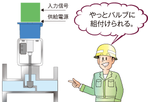 やっとバルブに組付けられる。