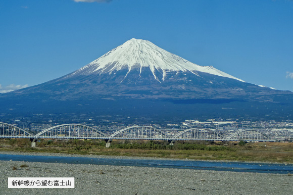 新幹線から望む富士山