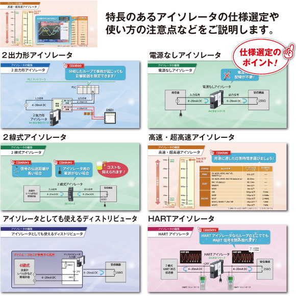 特長のあるアイソレータの仕様選定や使い方の注意点などをご説明します。