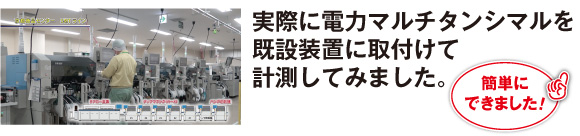 実際に電力マルチタンシマルを既設装置に取付けて計測してみました。