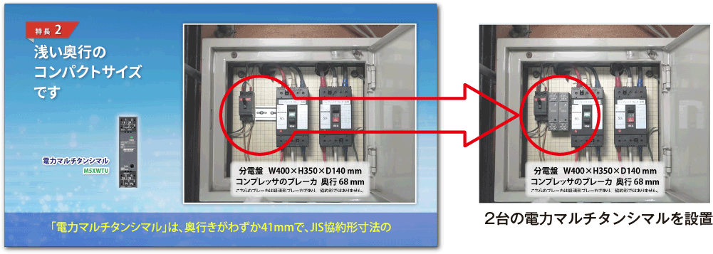 奥行きの浅いコンパクトサイズです。