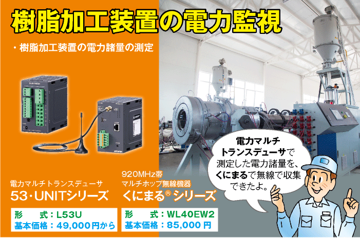 樹脂加工装置の電力監視