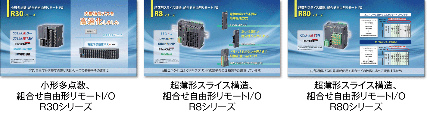 それぞれ特長のあるリモートI/Oシリーズをご紹介します。