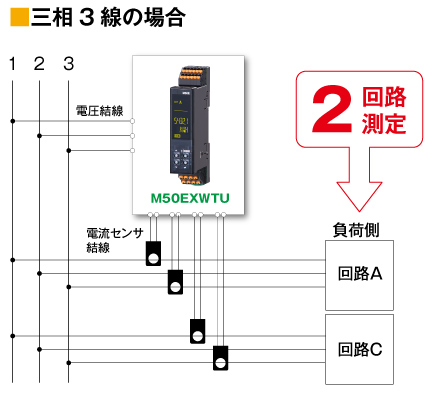 三相3線の場合