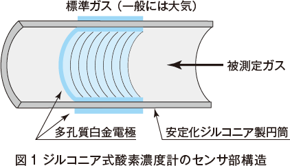 図1　ジルコニア式酸素濃度計のセンサ部構造