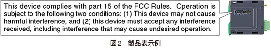 図2　製品表示例