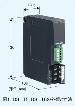 図1　D3-LT5、D3-LT6の外観と寸法