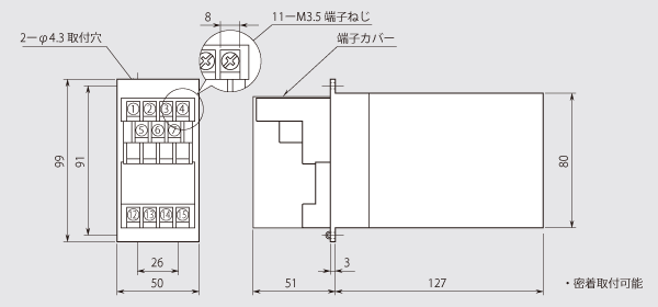 外形寸法図（単位：mm）