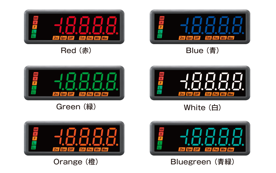 6つのLED表示色