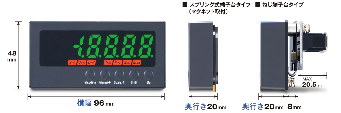 2線式額縁デジタルパネルメータ 47NLN/47NLNT