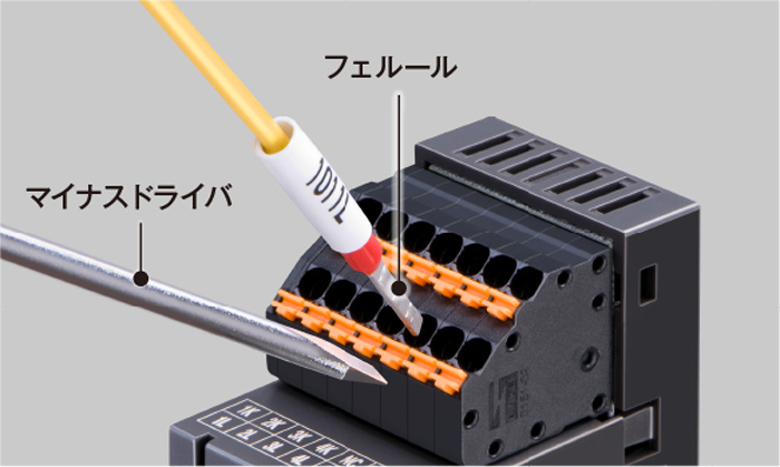 M50XWTUは接続が簡単なスプリング式端子台を採用