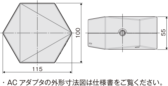 外形寸法図（単位：mm）