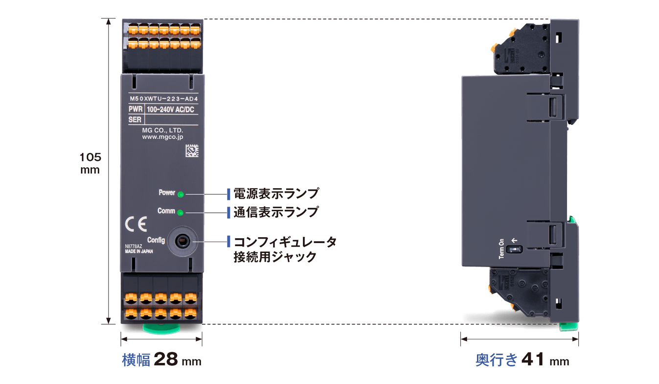 超小形端子台形信号変換器 M50X･UNITシリーズ